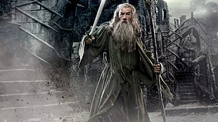The Hobbit Gandalf digital wallpaper, Gandalf, The Hobbit: The Desolation of Smaug, Ian McKellen, movies