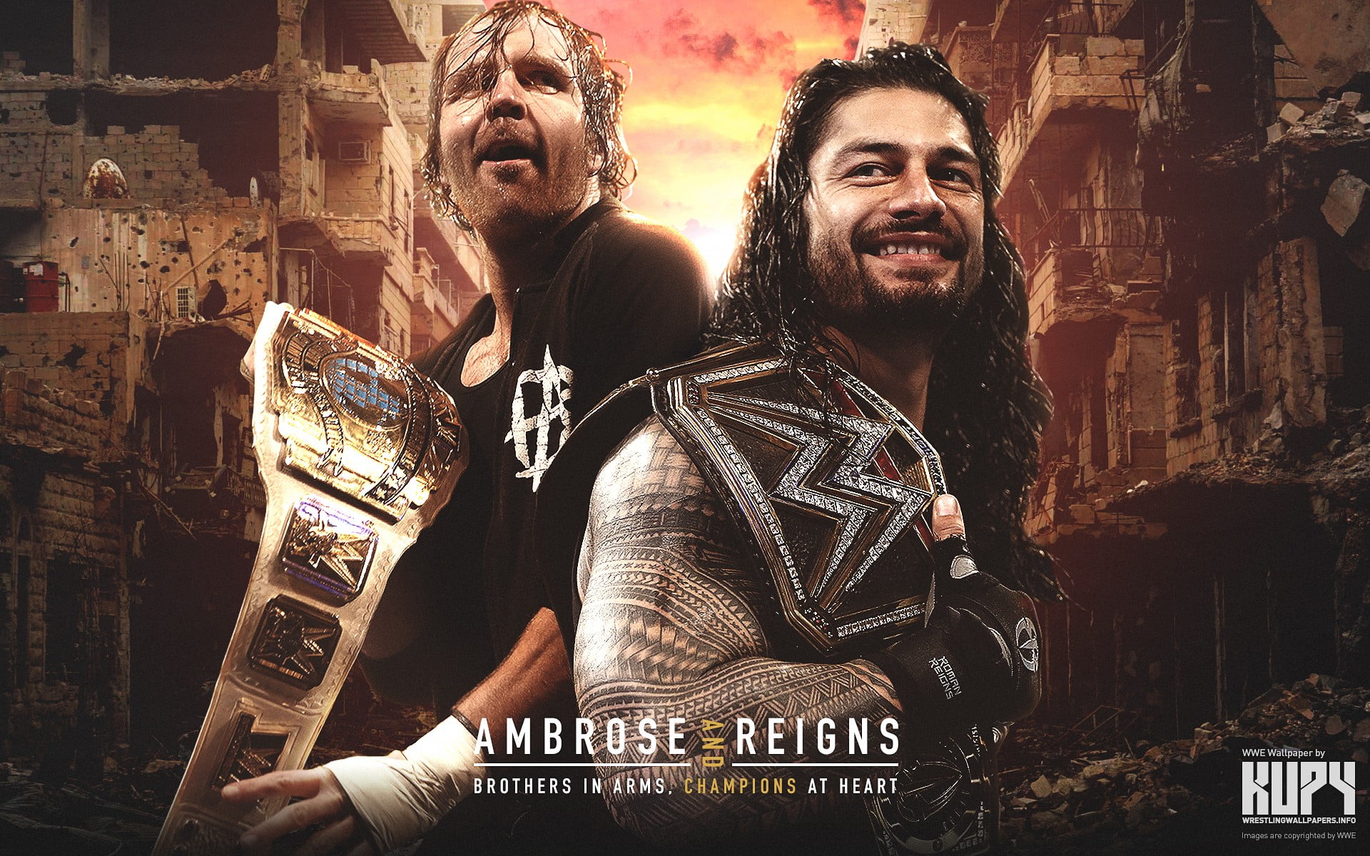 Ambrose Reigns Digital Wallpaper Wwe Roman Reigns Dean Ambrose