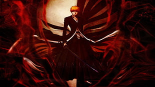 Kurosaki Ichigo bankai digital wallpaper, anime, Bleach, Kurosaki Ichigo