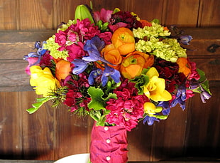 multicolored floral bouquet