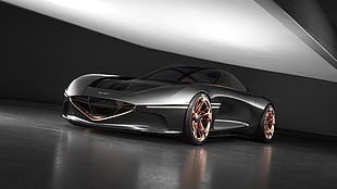 black supercar, Genesis Essentia Concept, New York Auto Show, 2018