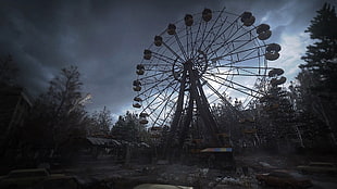 black ferries wheel, Chernobyl, Pripyat HD wallpaper