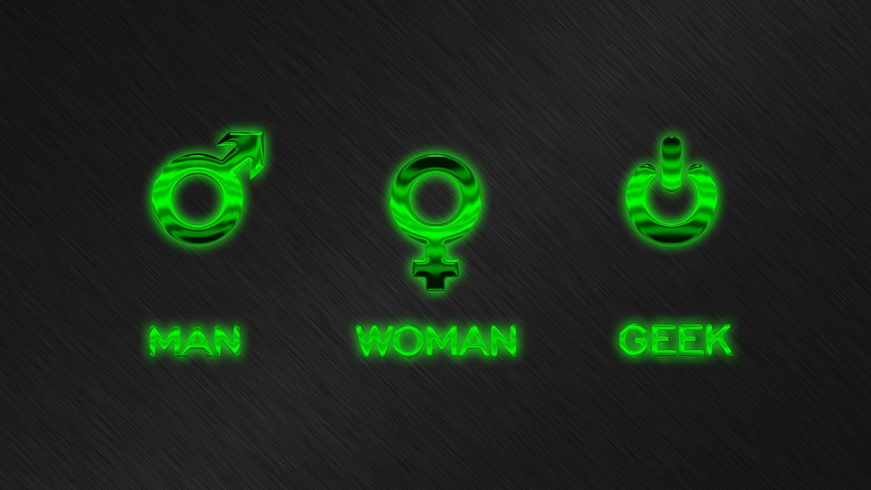 man woman geek logos HD wallpaper