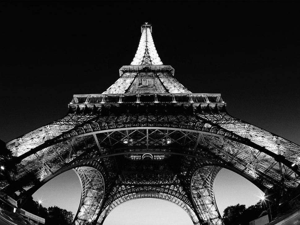 Eiffel Tower, Paris, black, white, Eiffel Tower, Paris HD wallpaper