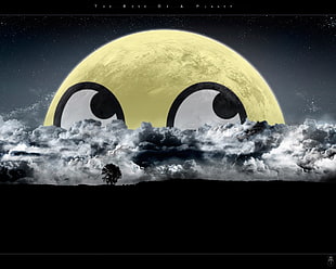 moon illustration, emoticons, awesome face