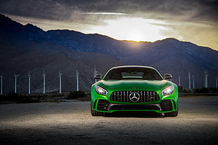 green Mercedes-Benz super car
