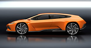 orange luxury car HD wallpaper