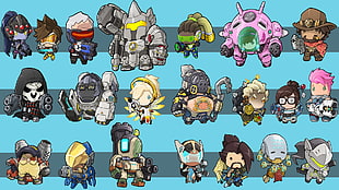 Chibi Overwatch characters HD wallpaper