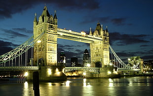 Tower Bridge, London during nighttime photo