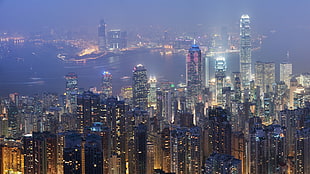 commercial buildings, photography, city, cityscape, Hong Kong HD wallpaper