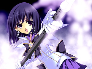 purple haired anime girl wielding a staff screenshot