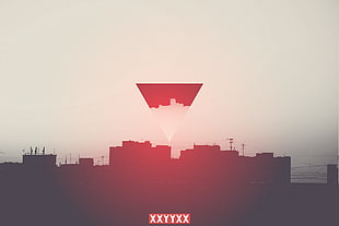 XXYYXX illustration, abstract, cityscape, digital art, triangle