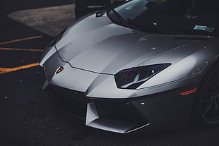grey car, Lamborghini, Lamborghini Aventador, car, supercars HD wallpaper