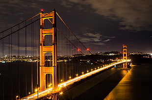Golden Gate Bridge lighted