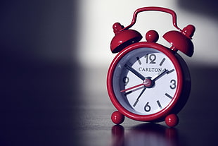 red table alarm clock HD wallpaper