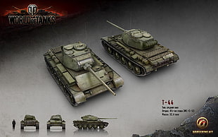 World of Tanks poster, World of Tanks, tank, wargaming, T-44 HD wallpaper