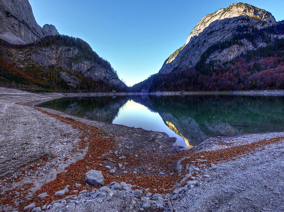 landscape photo mountains at daytime HD wallpaper