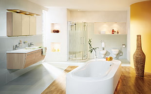 oval white ceramic bath tub HD wallpaper