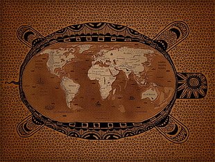 turtle-shaped map, map