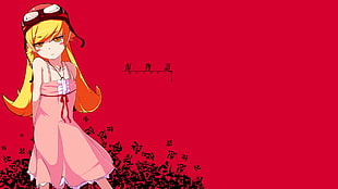 yellows haired anime character digital wallpaper, Monogatari Series, Nishio Ishin, Oshino Shinobu