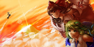 two female anime characters HD wallpaper