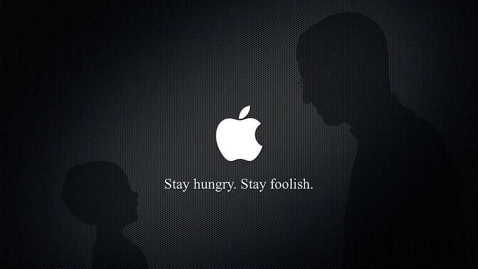 Apple logo stay hungry. stay foolish. wallpaper HD wallpaper