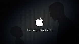 Apple logo stay hungry. stay foolish. wallpaper