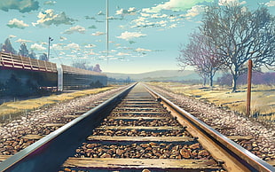 photo of empty railway HD wallpaper