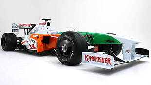 white and orange Kingfisher F1 vehicle, Formula 1, Sahara Force India F1 Team, car HD wallpaper