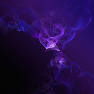 purple digital wallpaper, Samsung Galaxy S9, Purple, Low poly