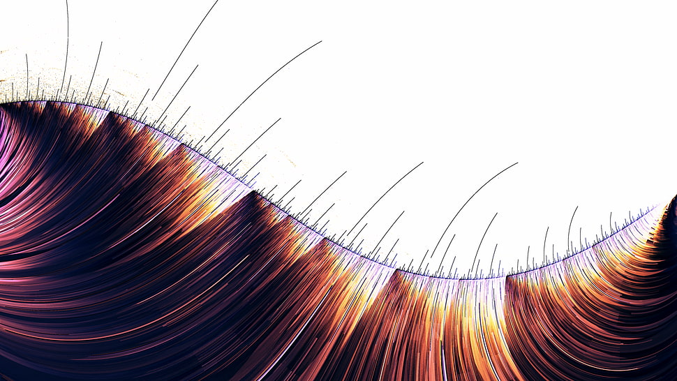 red and yellow abstract painting, abstract, lines HD wallpaper