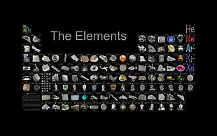 Scientific Table of Elements, periodic table, elements, science, black background HD wallpaper