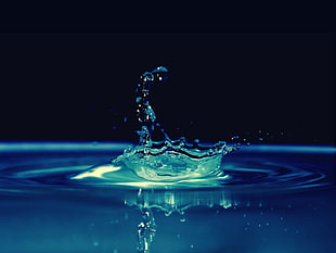 water drop with splash HD wallpaper