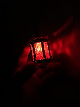 red and black lamp HD wallpaper