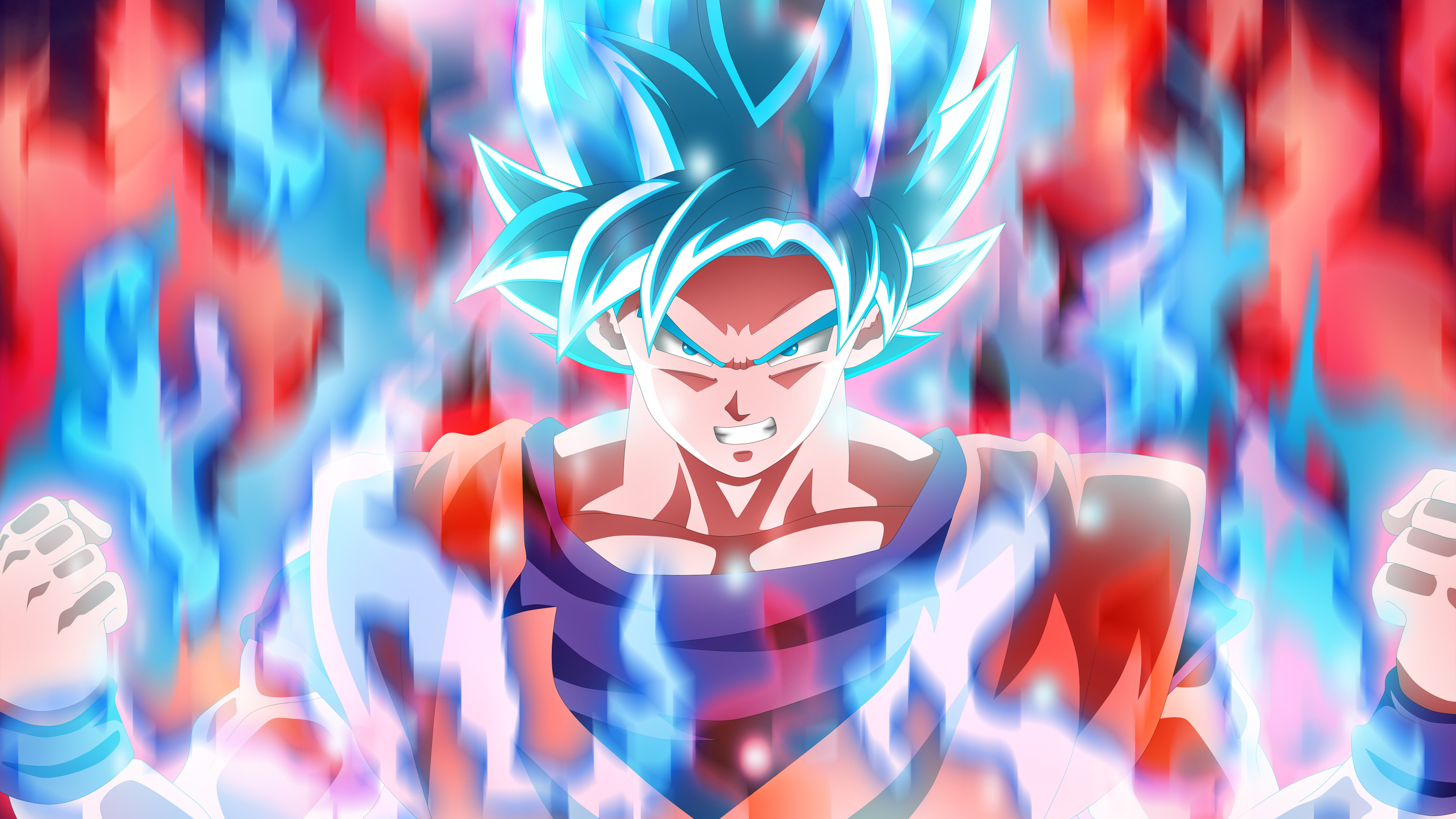 Son Goku SSJ Blue King Kai fist illustration