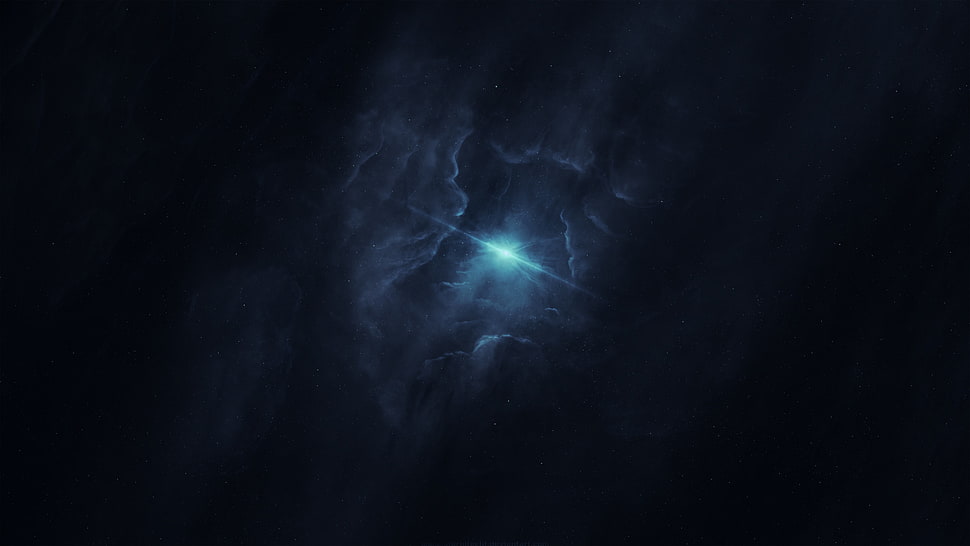 clouds with shinning light illustration, space, nebula, space art HD wallpaper