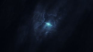 clouds with shinning light illustration, space, nebula, space art