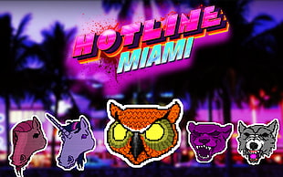 two red and blue fidget spinners, Hotline Miami HD wallpaper