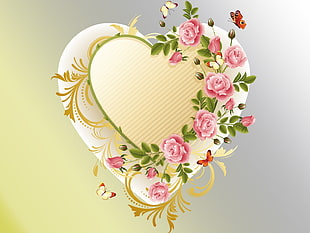 pink and green flowers