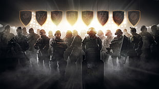 men in army suits game graphic wallpaper