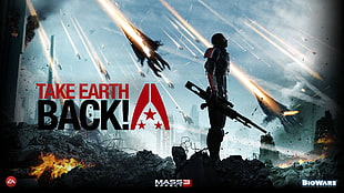 Take earth back poster, Mass Effect, Mass Effect 3, video games