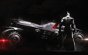 batman and batmobile 3D wallpaper HD wallpaper