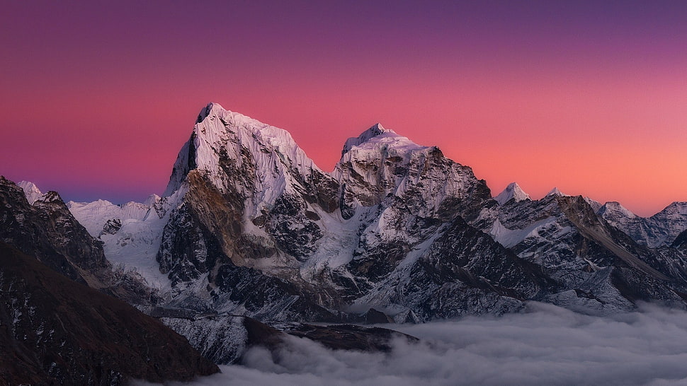 landscape icy mountain HD wallpaper