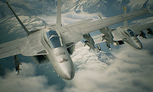 photo of two fighter jets digital wallpaper