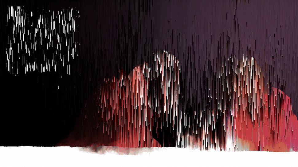 red and black abstract painting, glitch art, pixel sorting HD wallpaper