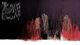 red and black abstract painting, glitch art, pixel sorting