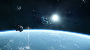 asteroids outside planet, Star Citizen