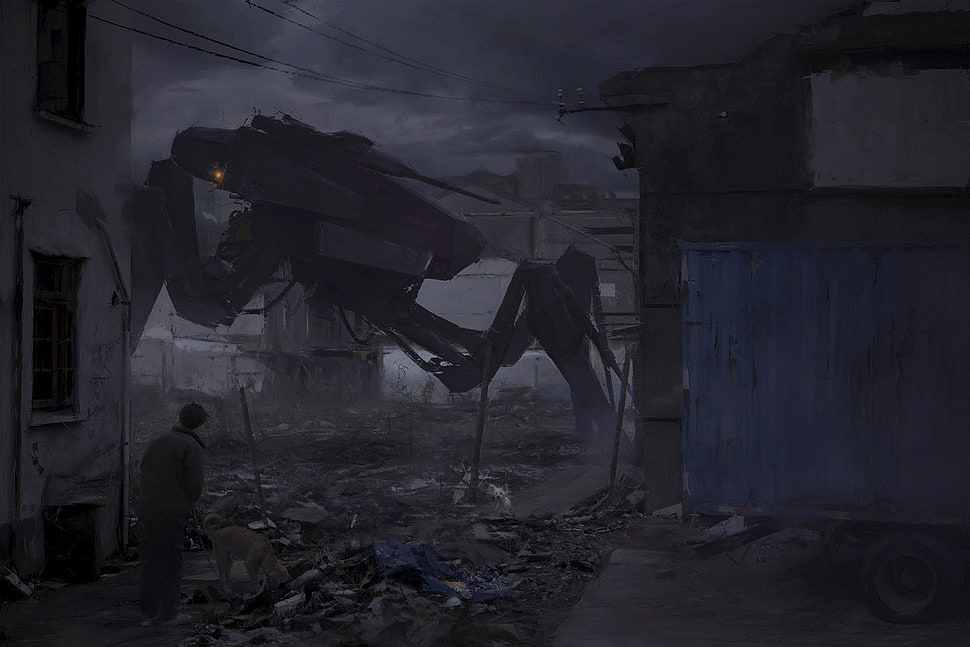 robot movie still, artwork, robot, apocalyptic, mech HD wallpaper