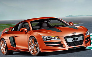 orange Audi R8, vehicle, Audi HD wallpaper