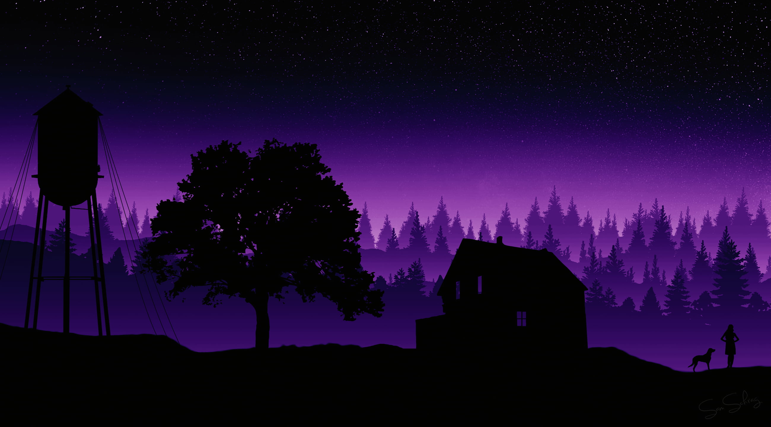 Красивые фоны для стима. Ночь Минимализм. Минималистичный пейзаж ночь. Ночной лес Минимализм. Ночные пейзажи минималистичные.